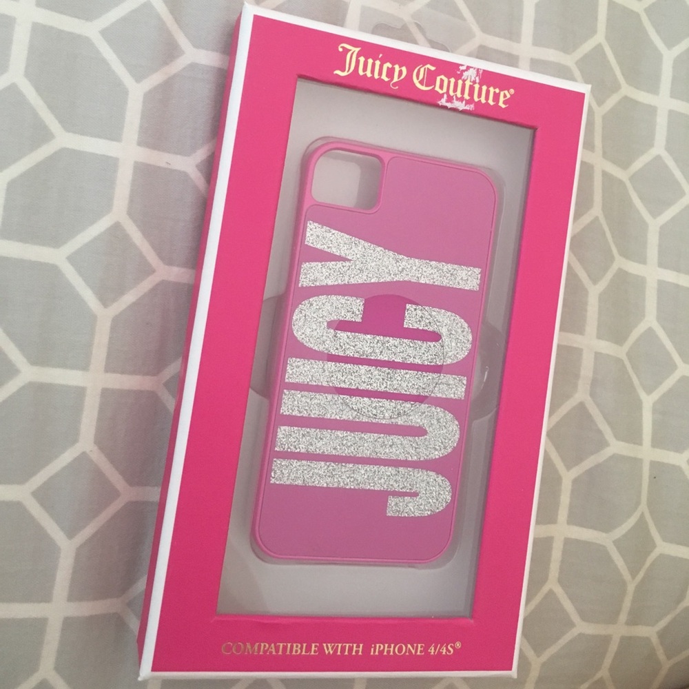 NWT Vintage Juicy Couture Pink Glitter Y2K iPhone 4/4S Case Deadstock